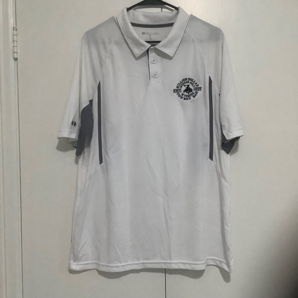 Men's Million Dollar Cowboy Bar Jackson Hole WY Polo Shirt Size Large